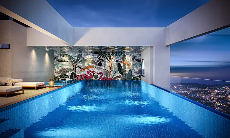 Central Vista rooftop swimming pool amenity