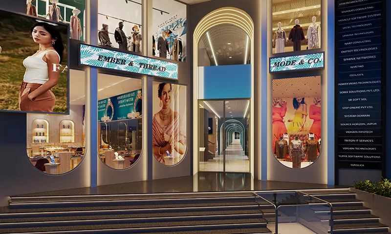 Central Vista ground-level retail and arrival view